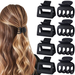 USDNICE small matte black claw clip for secure thin hair hold.