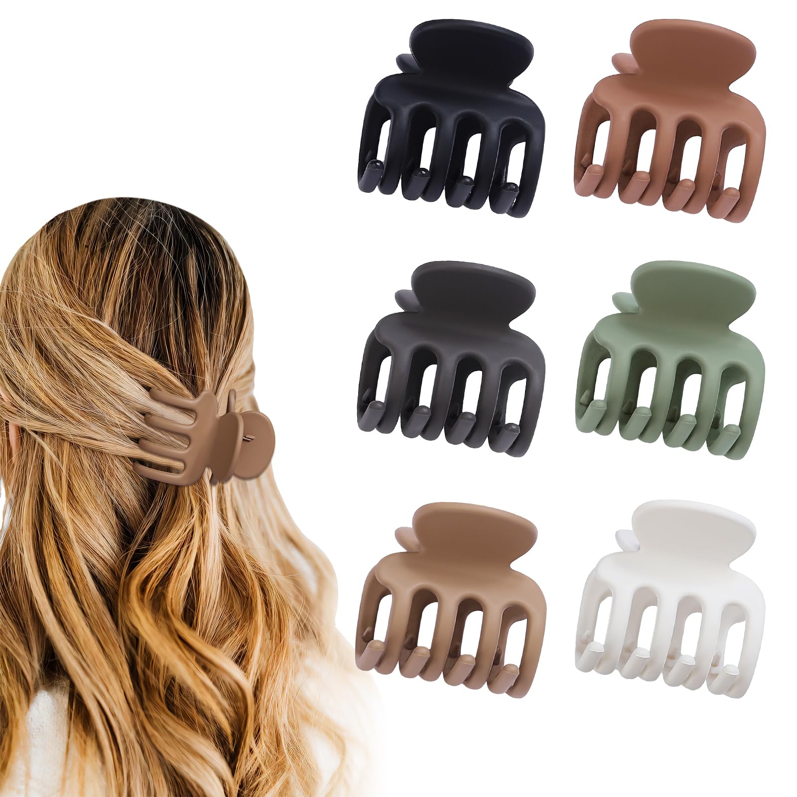 USDNICE small claw clip in assorted colors complements outfits effortlessly.