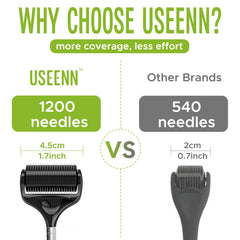 USEENN Ultra Wide Titanium Derma Roller for the scalp supports broader contact for healthier-looking hair.