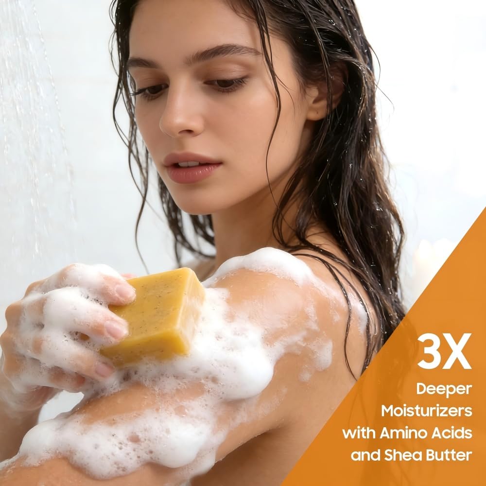 Uselective Soap Bar with Shea Butter highlights deep moisture for soft skin after use.