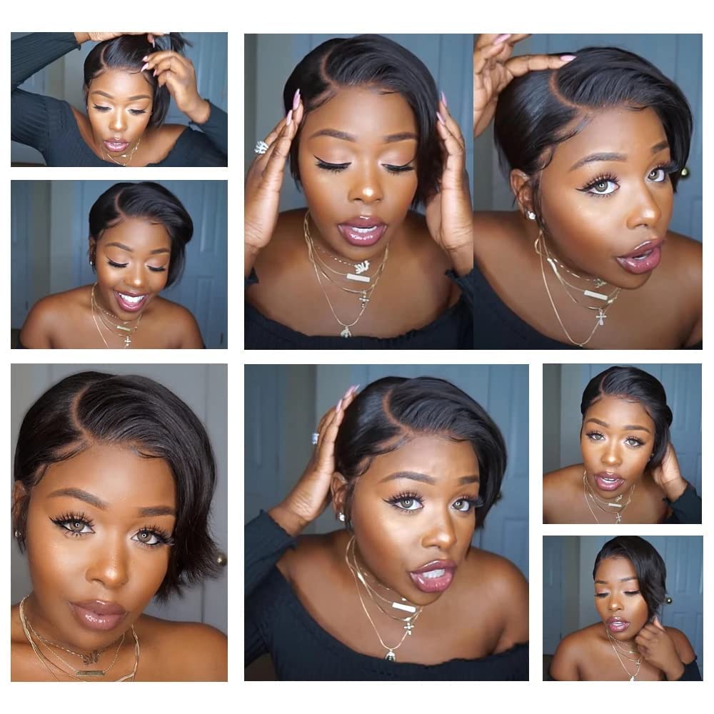Usexy Hair Pixie Cut Lace Front Wig close-up baby hair for natural edges