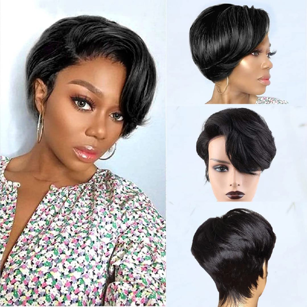 Usexy Hair Pixie Cut Lace Front Wig natural color blends for a seamless look
