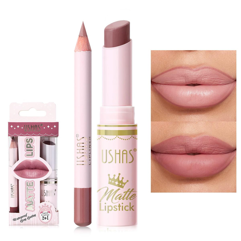 USHAS labial 2 en 1 con diseño dual para delinear y rellenar con precisión