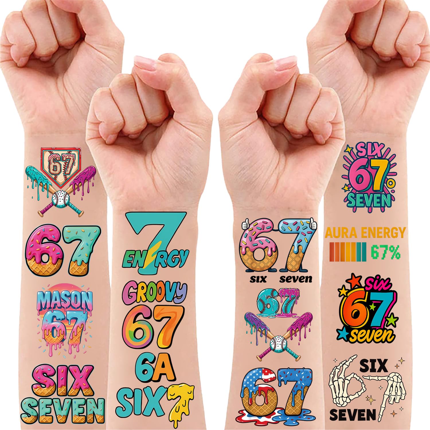 USHJNV 67 tattoo donut design for phones and bottles