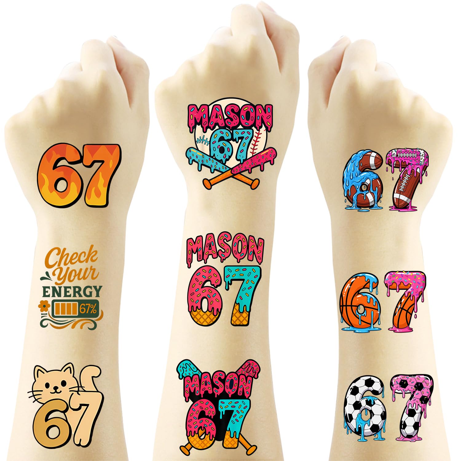 USHJNV 67 tattoo ice cream design adds color to bags