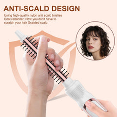 USHOW Thermal Brush in-use round brush styling for volume on the go.