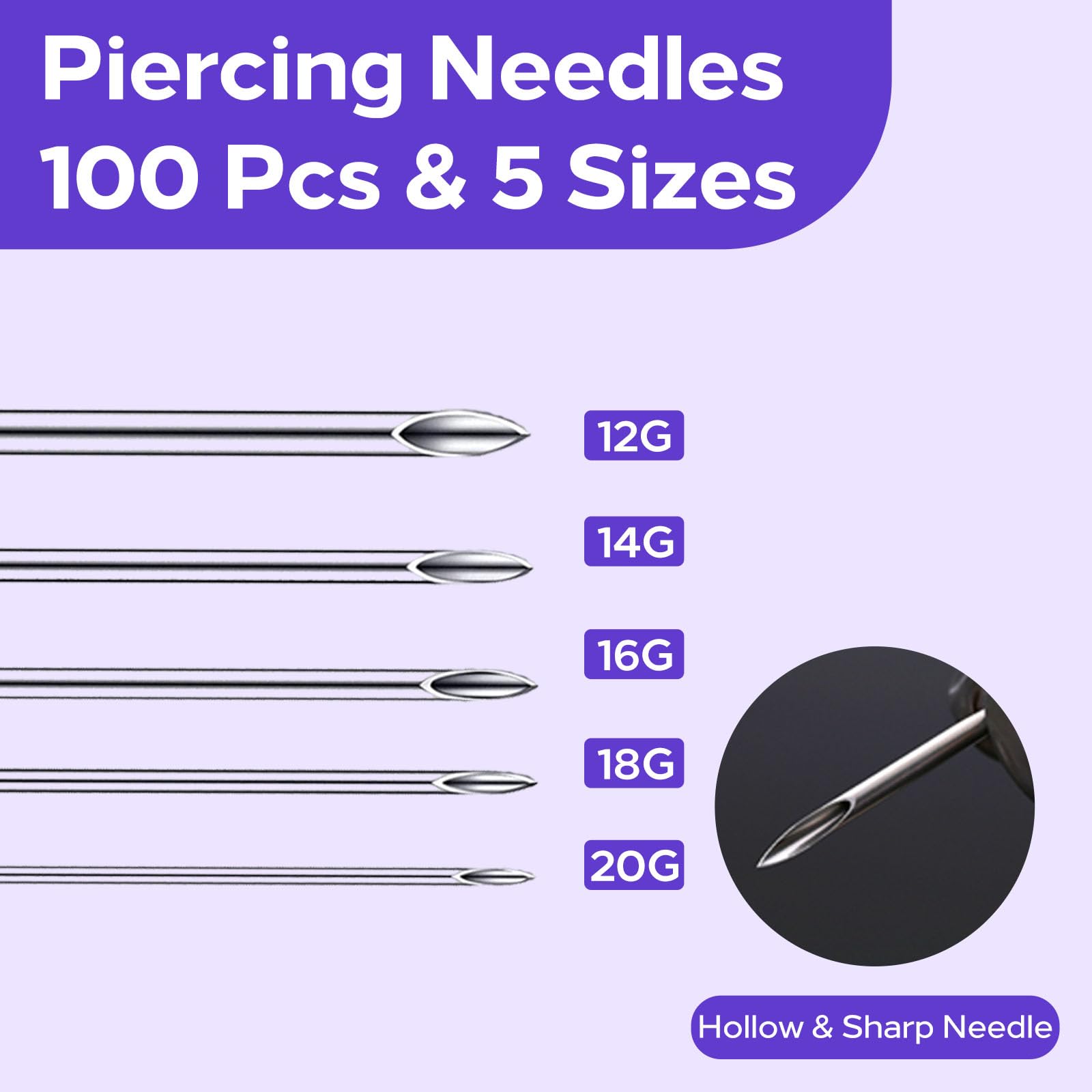 Usiriy 316L hollow-tip needles for smoother piercing experiences