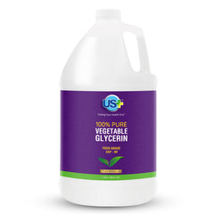 US+ vegetable glycerin bottle pour shows pure, versatile hydration for skin and crafts.