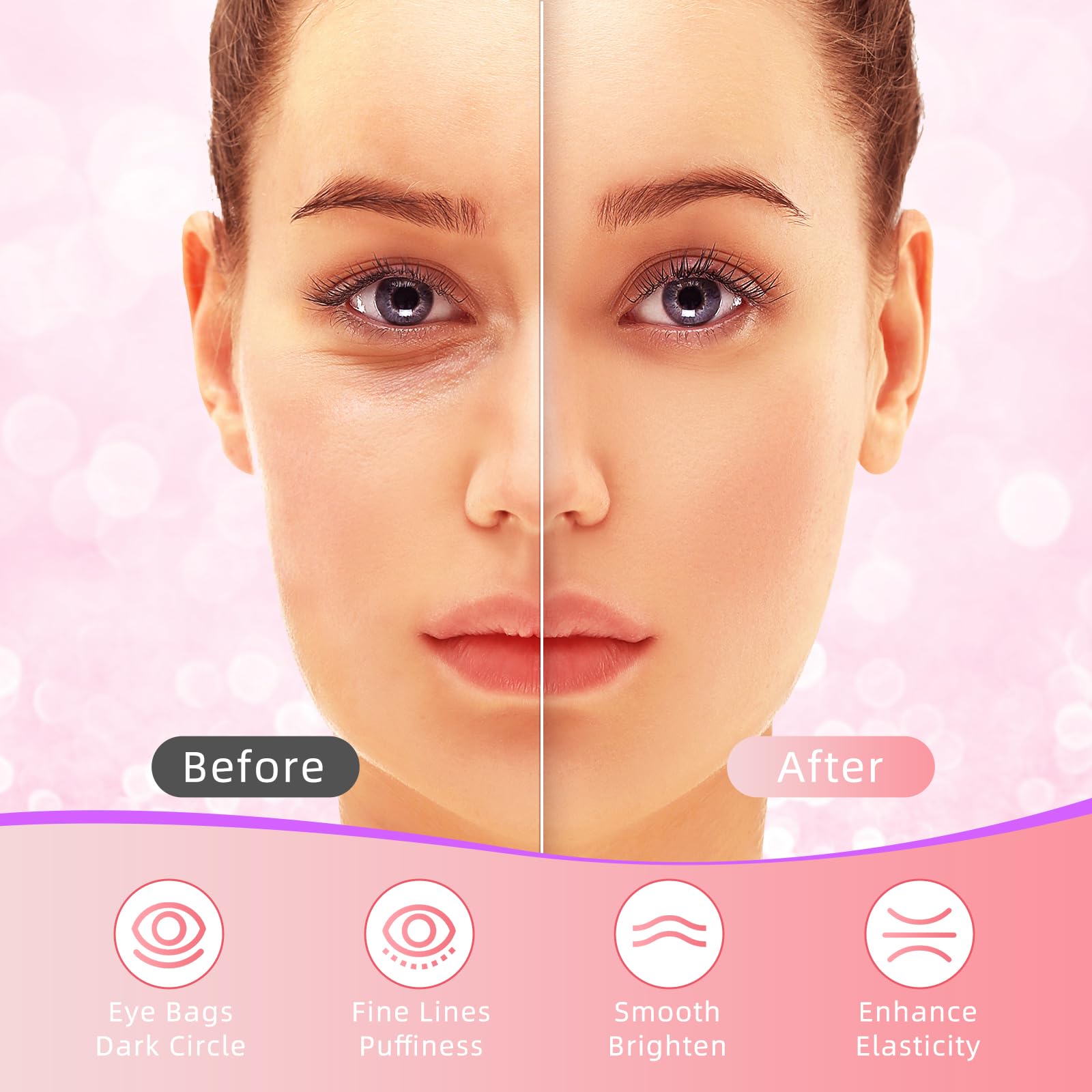 USTELIR parches oculares rosas: aplicación fácil antes de eventos