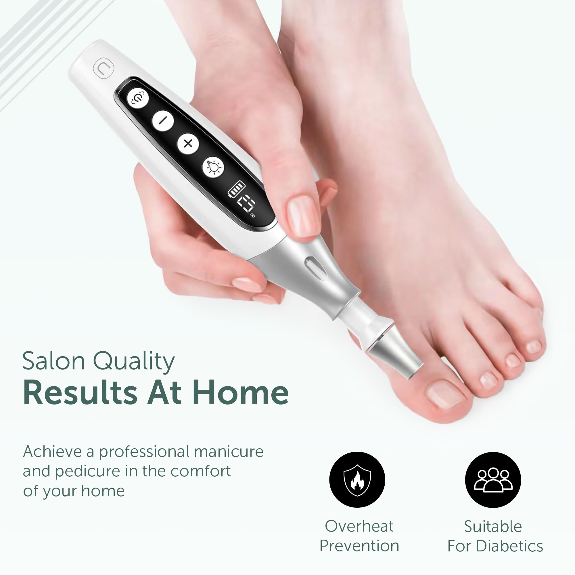 UTILYZE PediLux Pro 32-piece set includes drill bits and sanding bands for complete manicures.