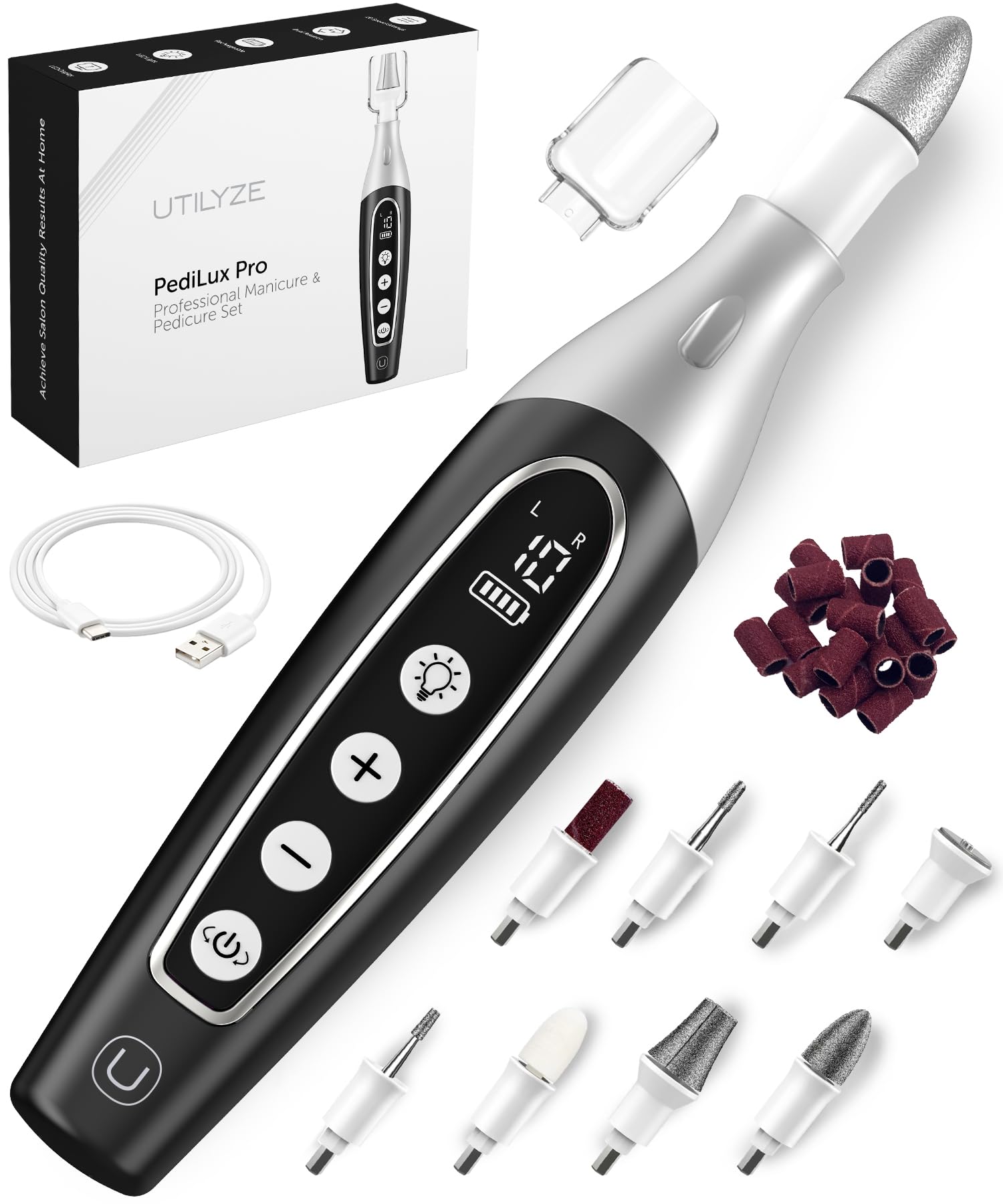 UTILYZE PedLux Pro complete kit for at home nail care and maintenance.