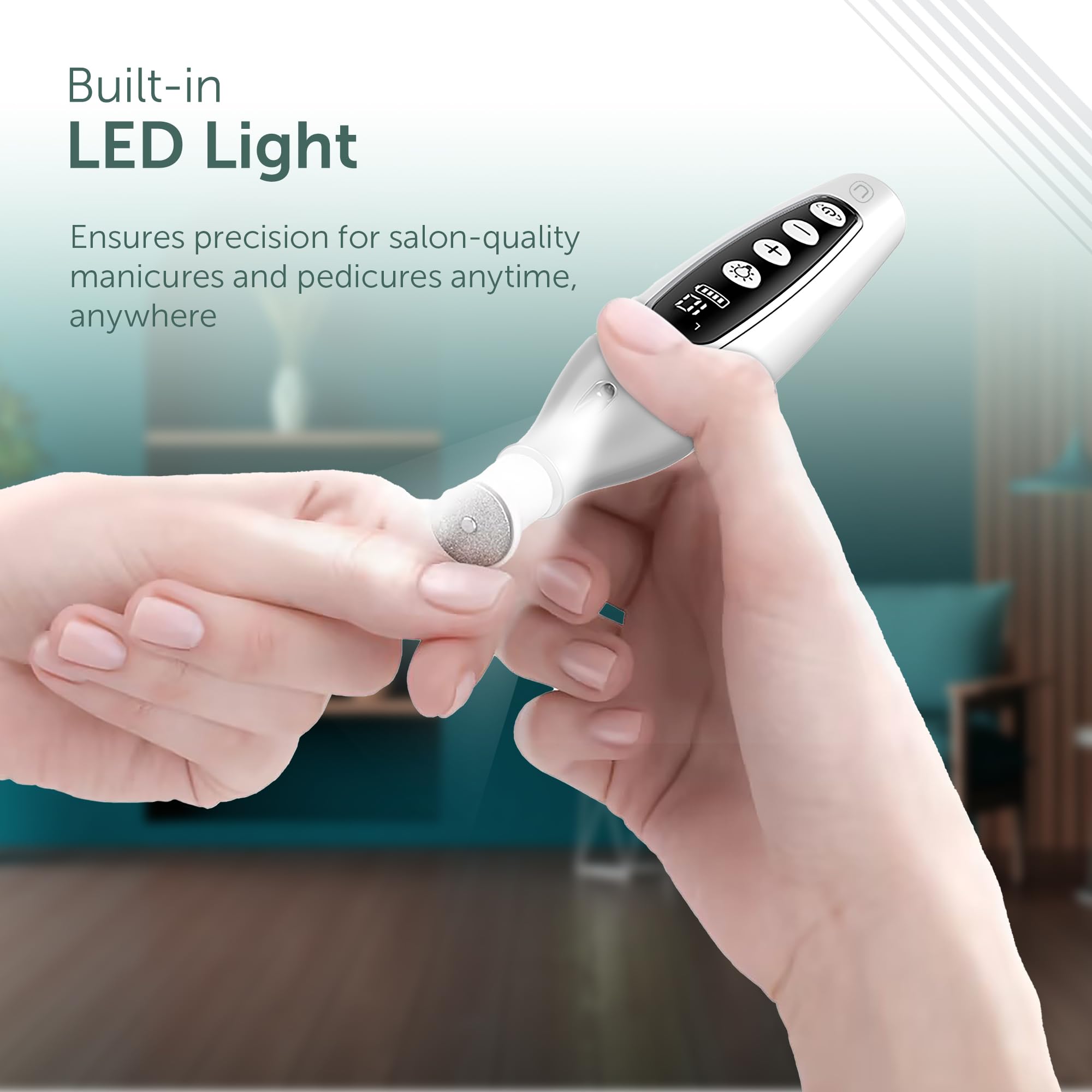 UTILYZE PediLux Pro dust shield keeps the work area clean during sessions.