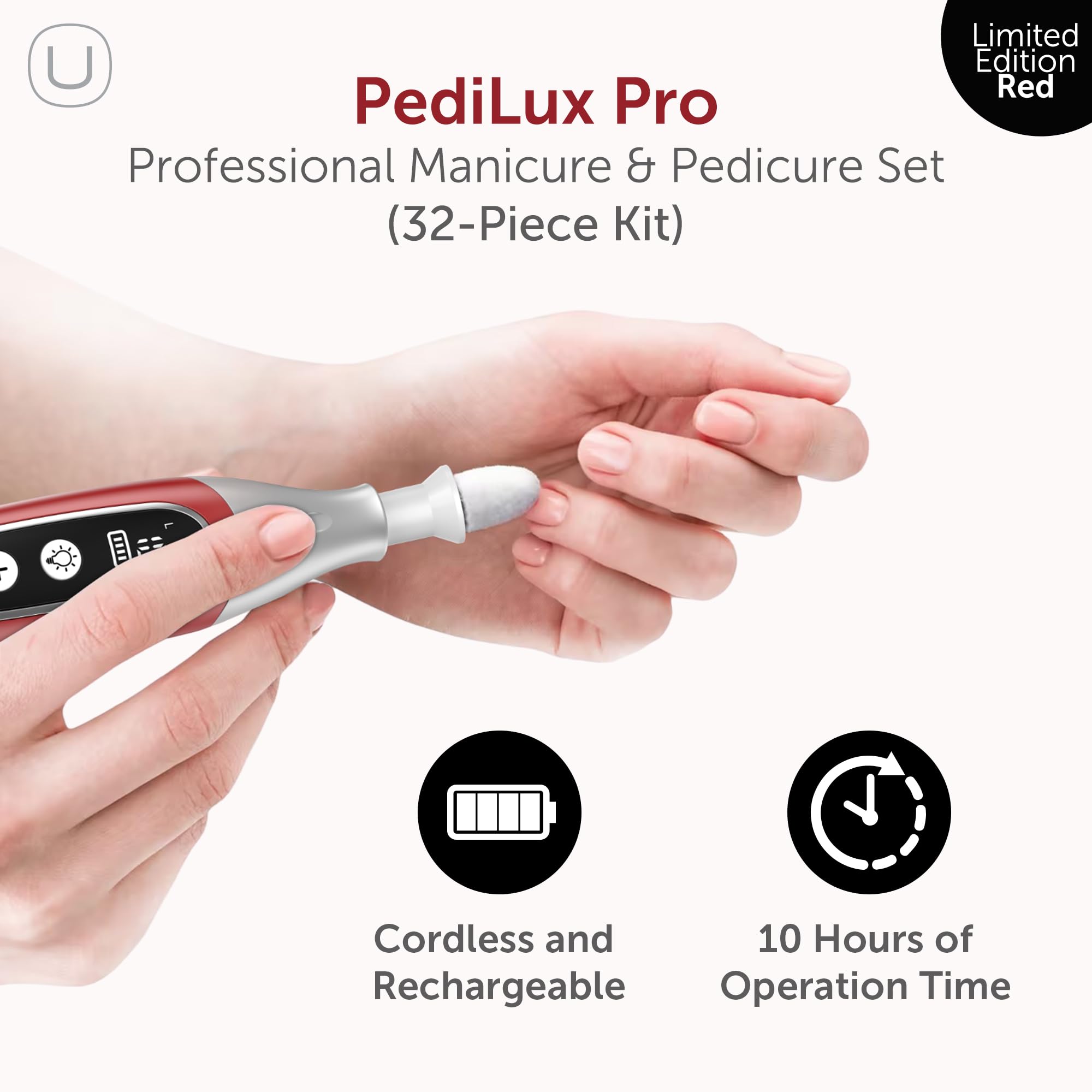LED display on PediLux Pro shows battery status and speed for easy control.