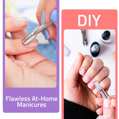 Utopia Care dual-action cuticle tool in use for versatile nail care