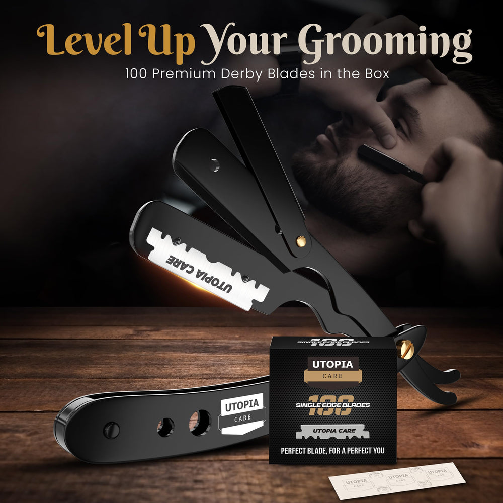 Utopia Care matte-finish razor cap keeps blades secure during storage