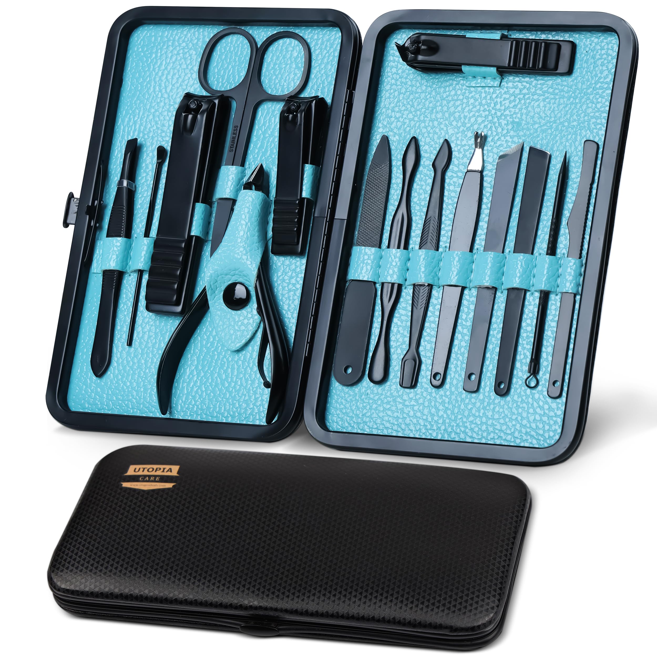Utopia Care nail clippers kit offers precise grooming on the go with a compact, travel-ready case.