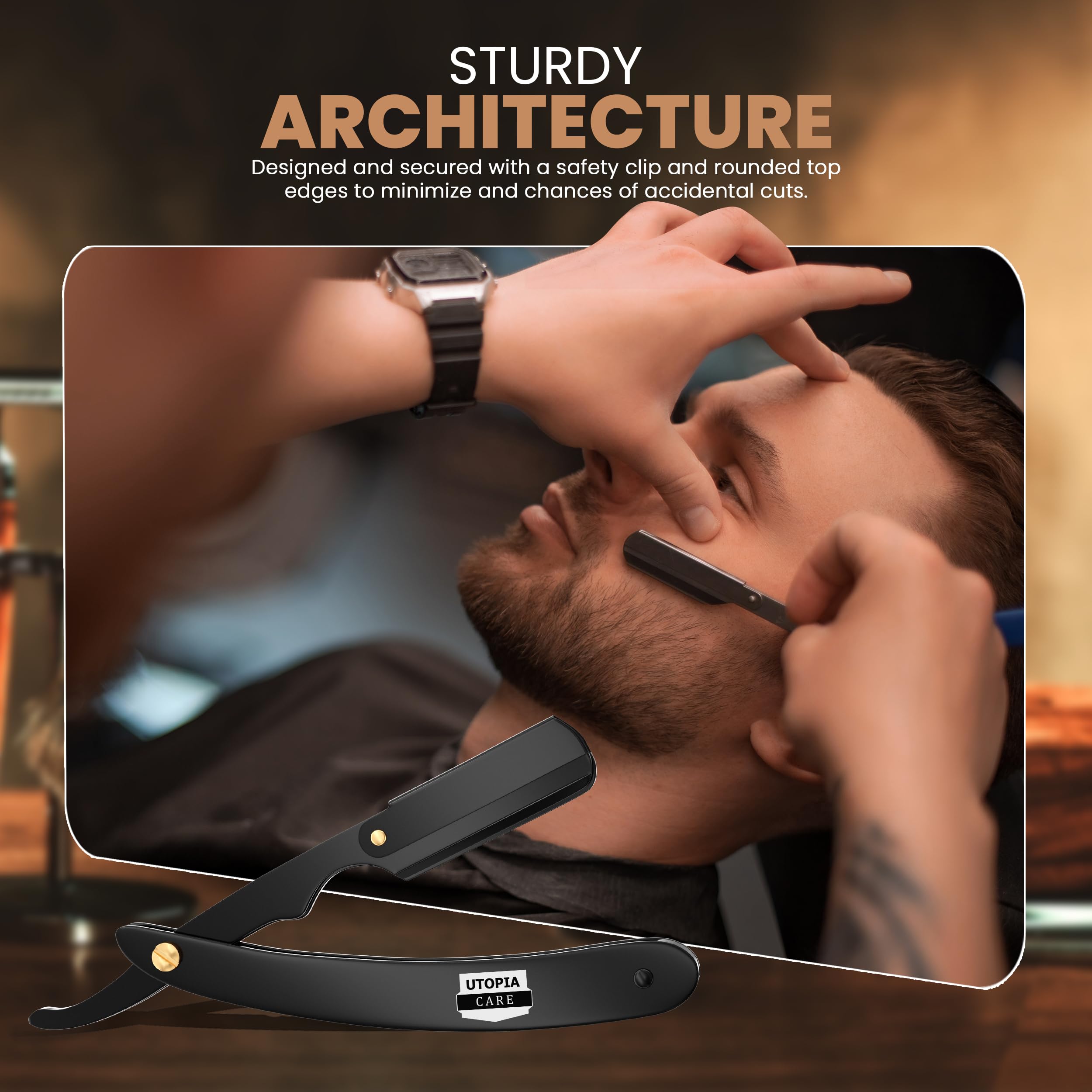 Utopia Care safety cap and locking mechanism ensures secure blade use.