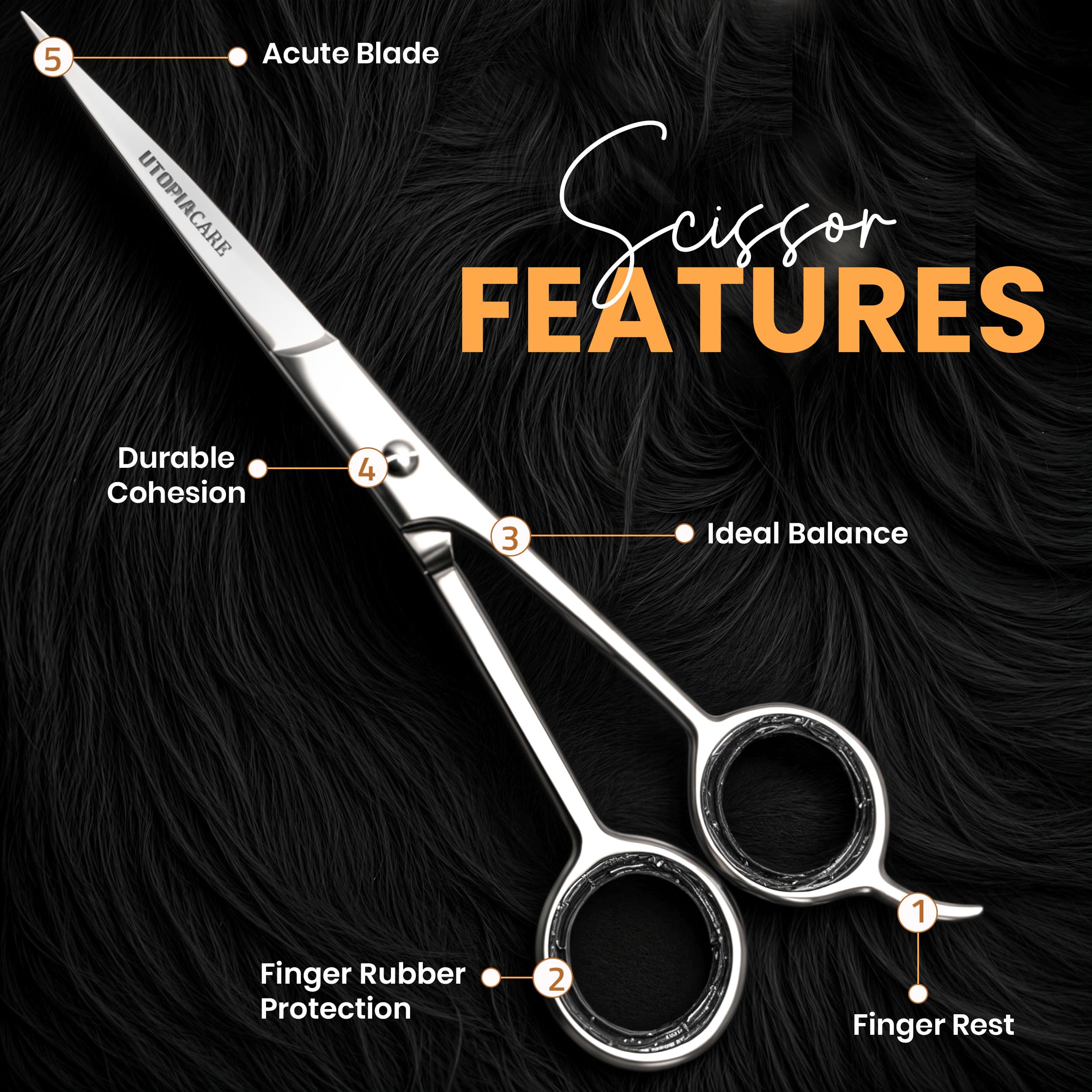 Utopia Care stainless steel shears with a sharp edge for clean cuts