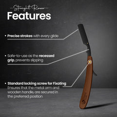 Curved wooden handle on Utopia Care razor for steady control