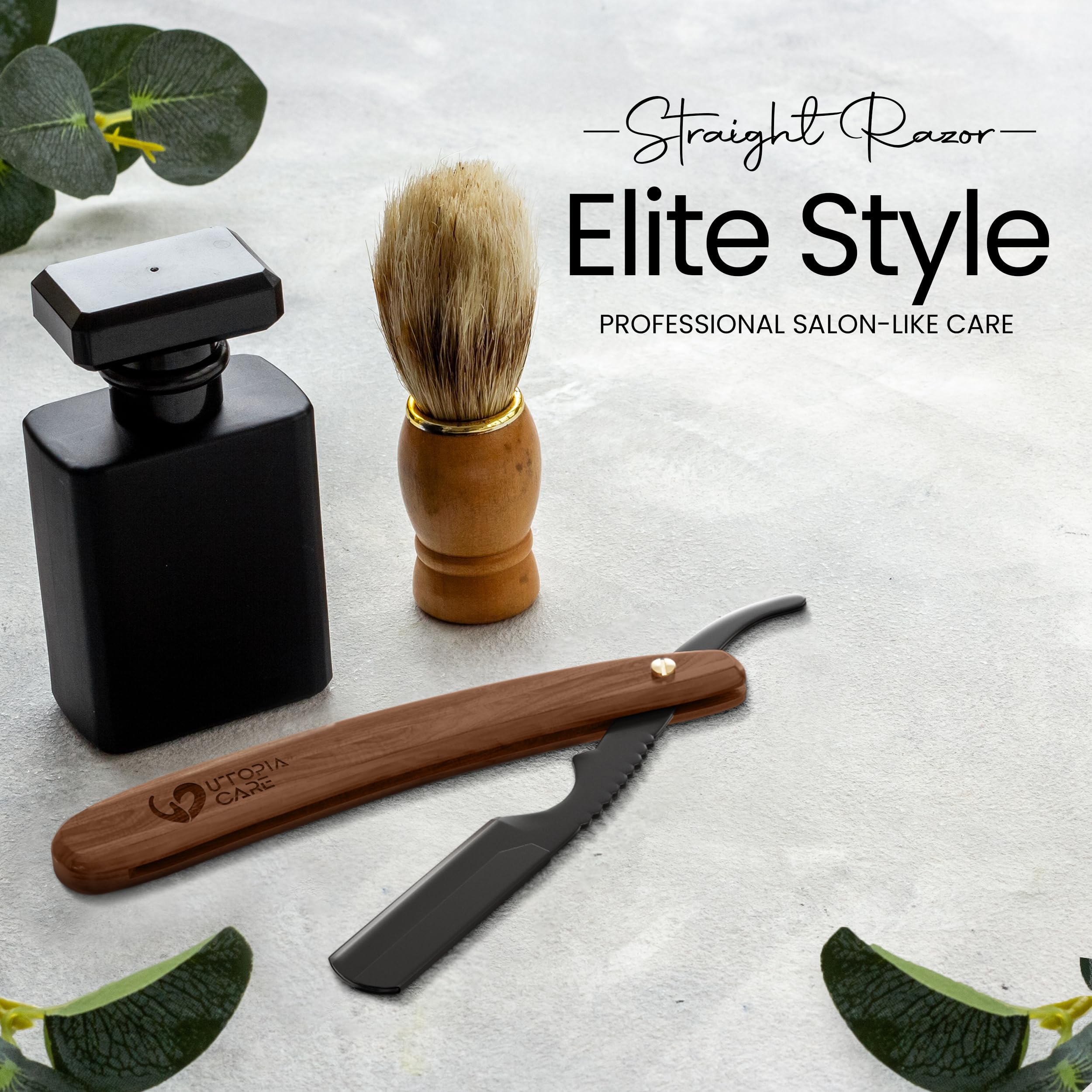 Dark brown finish on Utopia Care razor adds premium look