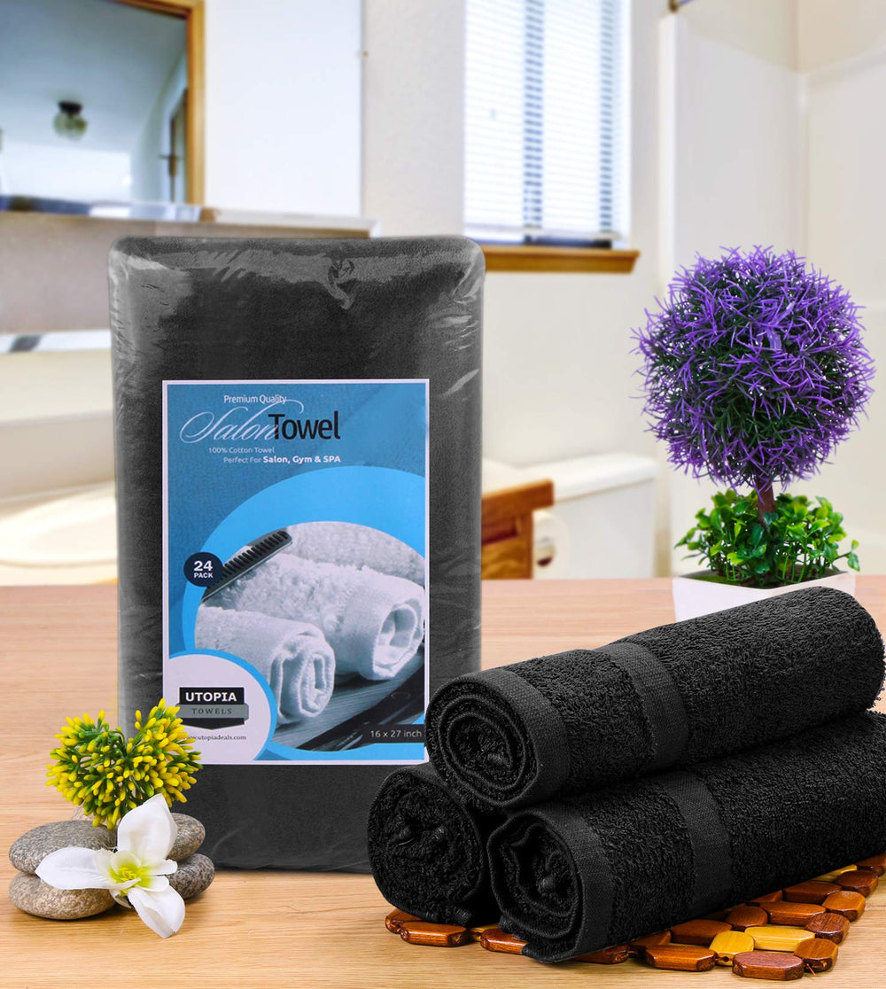 Utopia Towels 16x27 inch towels, high absorbency for quick drying between clients.