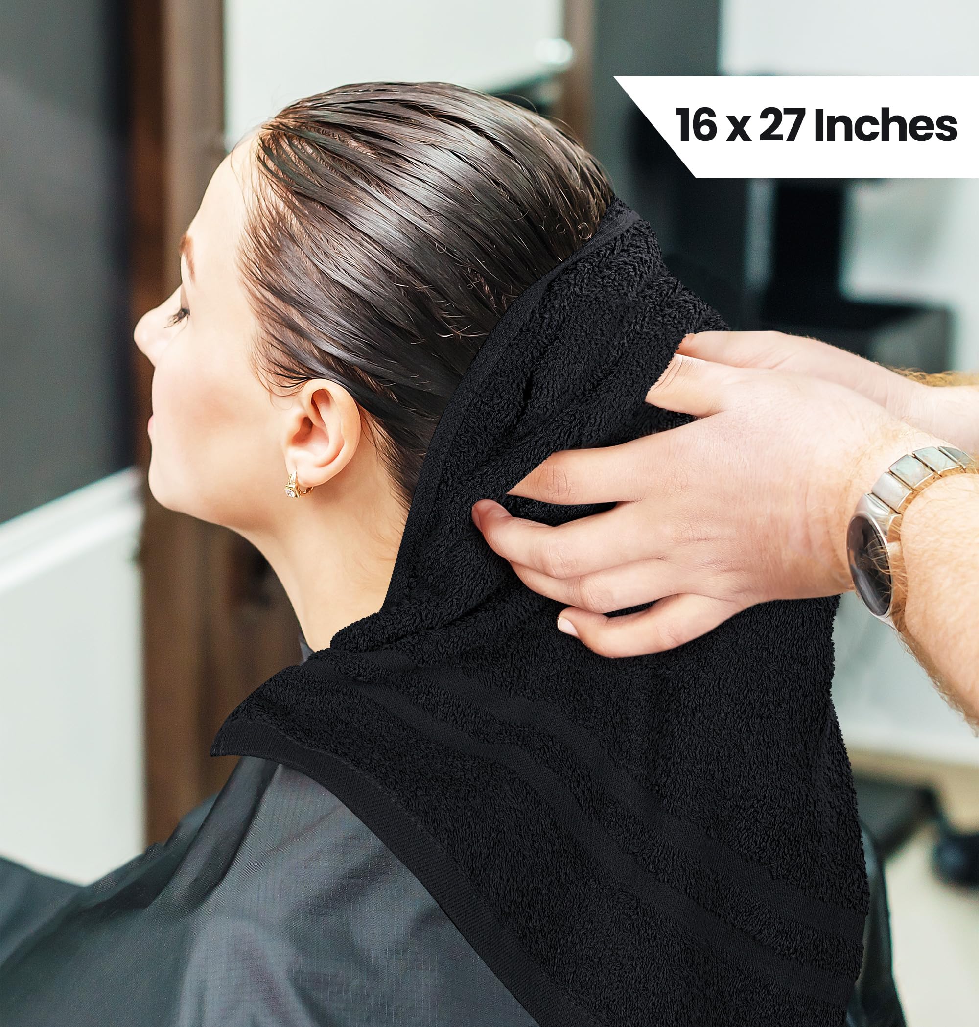 Utopia Towels quick-dry 100% cotton towel in black for fast turnover