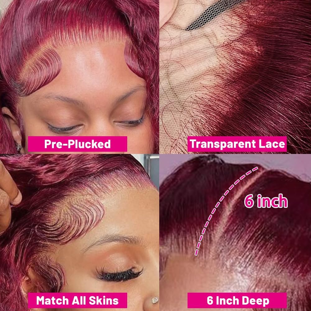 UTracycoy burgundy deep wave texture highlights rich color and natural bounce.