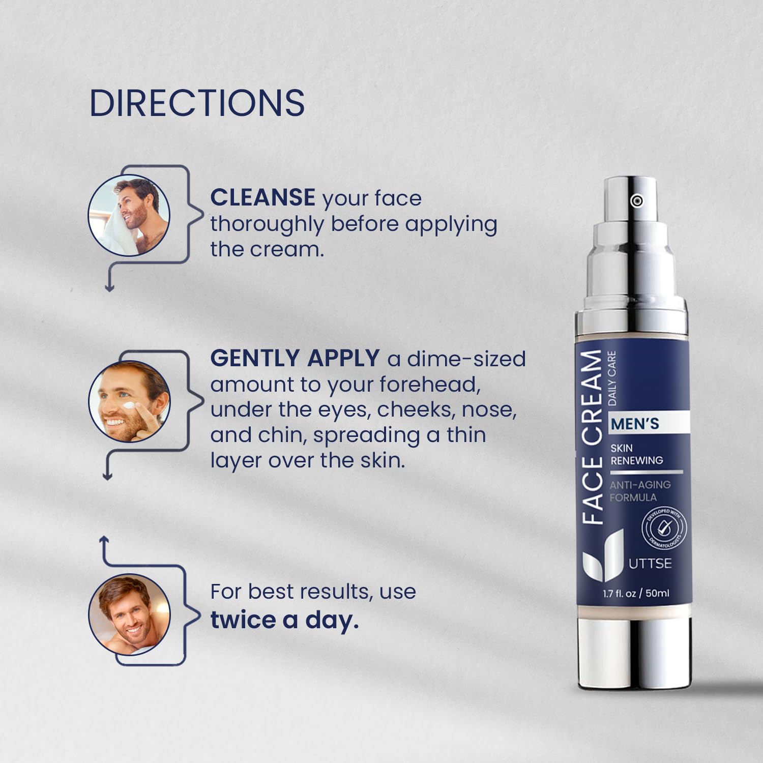 Uttse 6-in-1 cream on a clean display highlighting collagen and hyaluronic acid