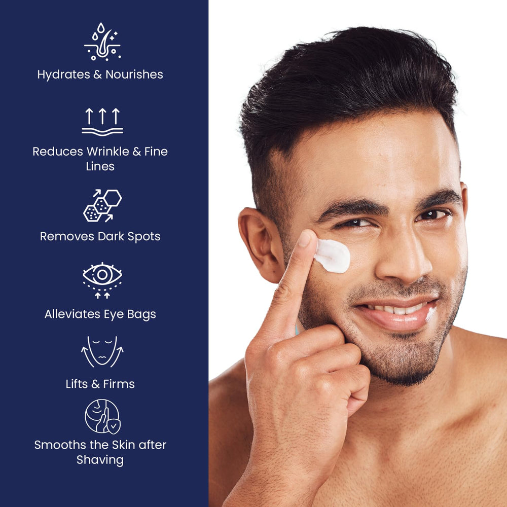 Uttse 6-in-1 cream applied under the eyes for puffiness care