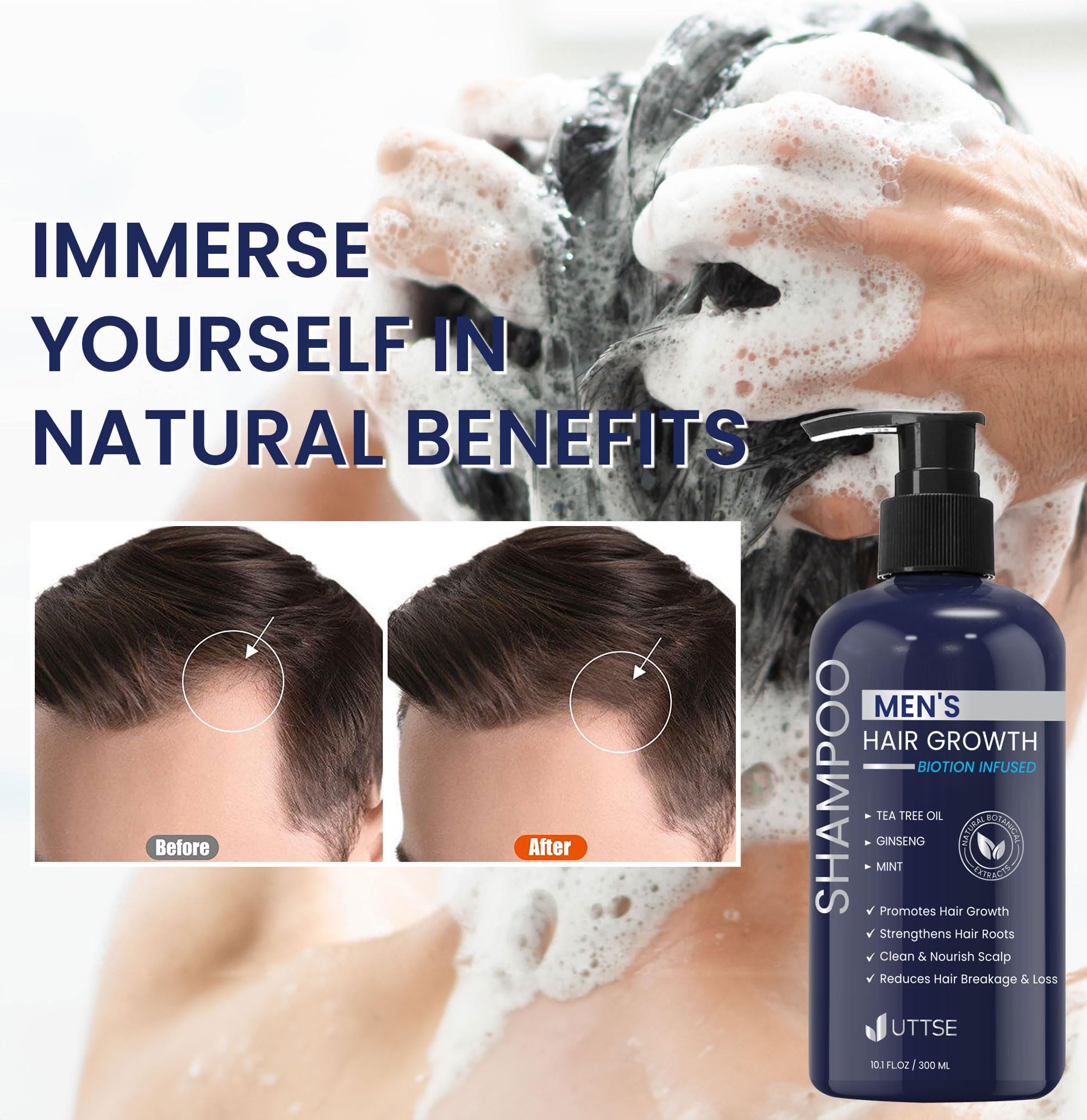 Uso post-entrenamiento con Uttse Biotion para cuero cabelludo limpio