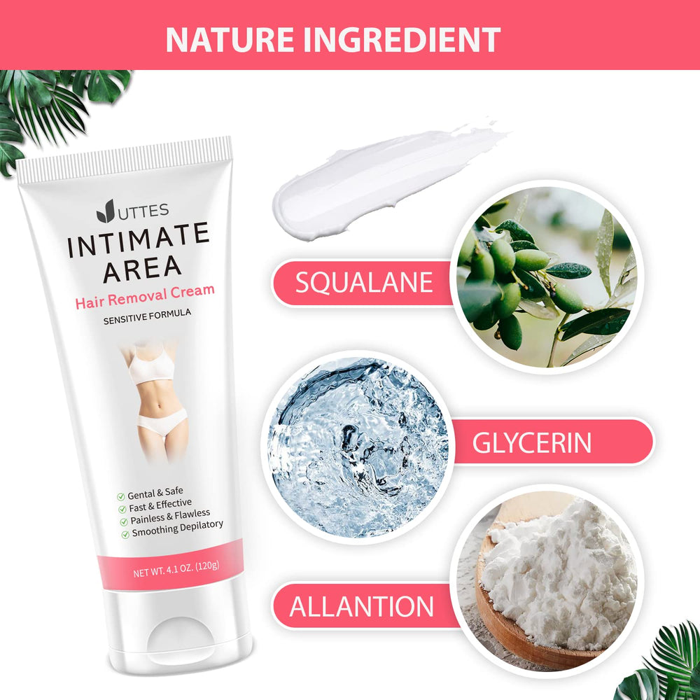 Uttse Intimate Hair Removal Cream pubic area for gentle, efficient results
