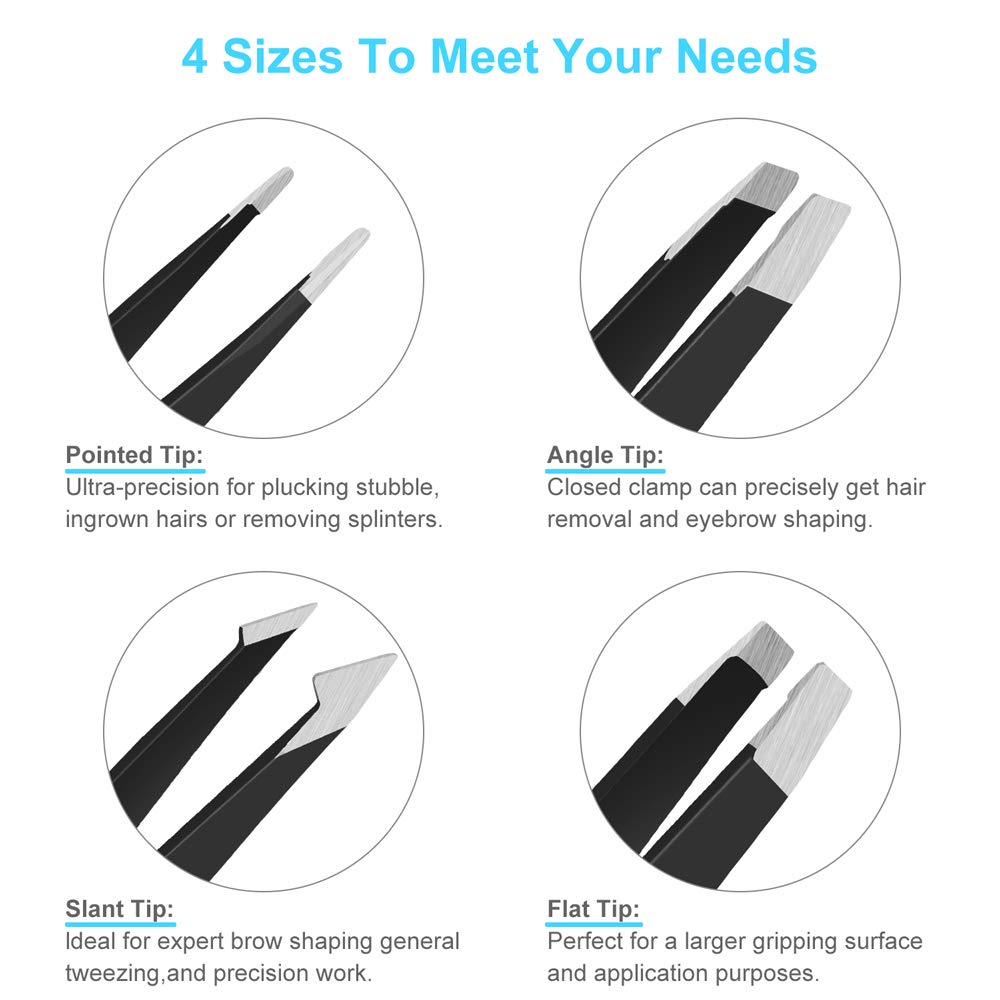 UUBAAR slant tweezers close-up showing aligned tips.