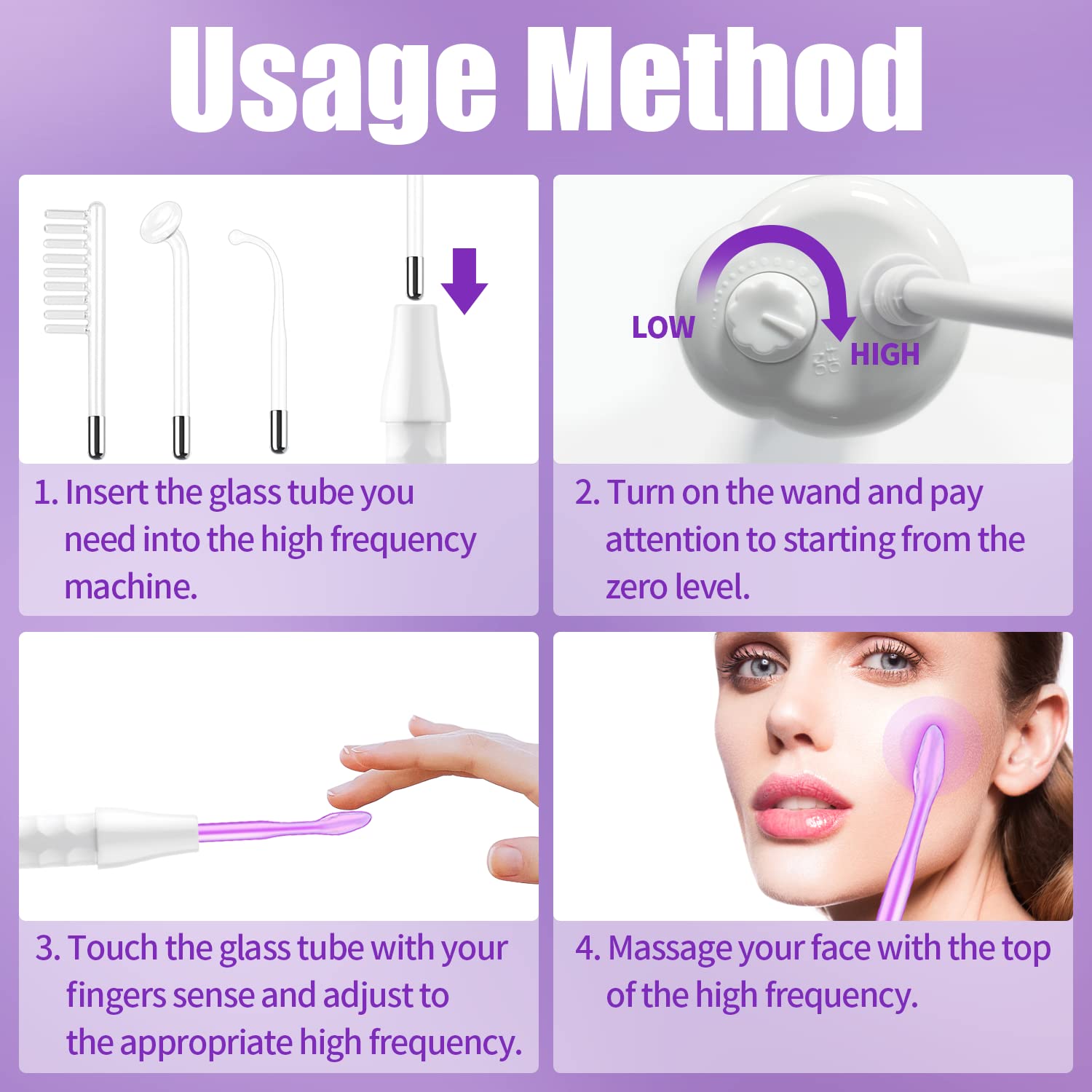 UUPAS wand with four purple tubes for flexible skincare routines