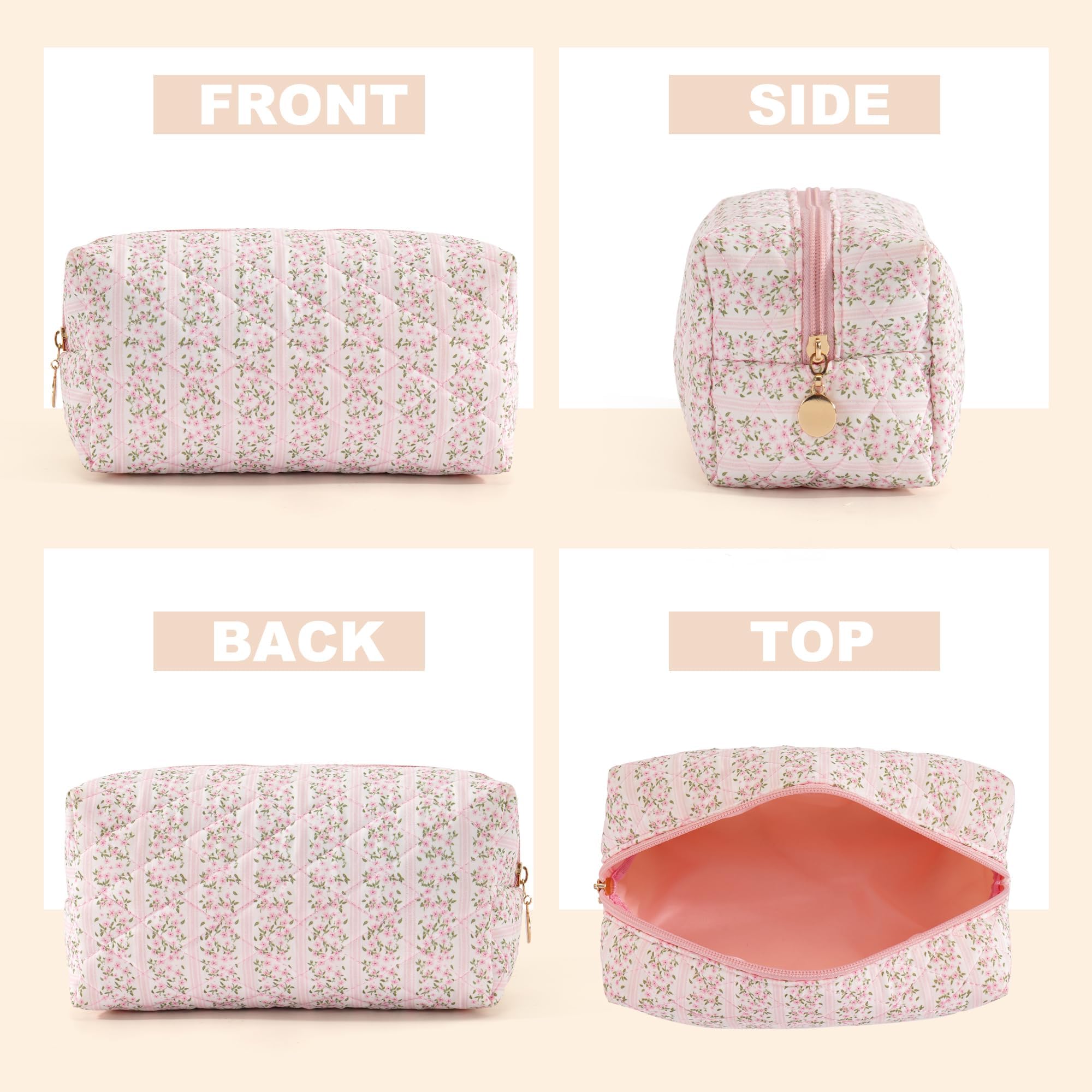Close-up of smooth zipper closure on UUYUUY makeup bag.