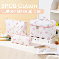 UUYUUY bow-pattern cosmetic pouch keeps small items organized.