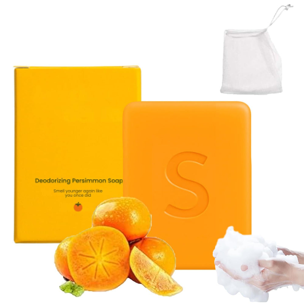 UUZO Jabón persimón desodorante para rostro, limpieza suave y refrescante.