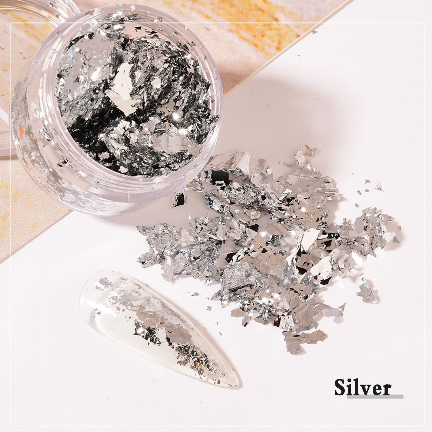 UVANKAUP resin jewelry foil flakes gold for shimmering accessories.
