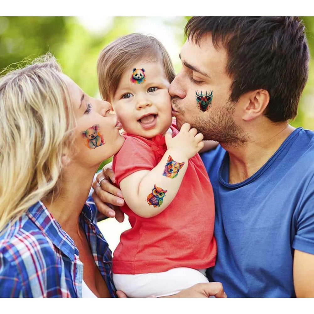 UVUXO tatuajes animales acuarela para hombro, perfectos para cumpleaños