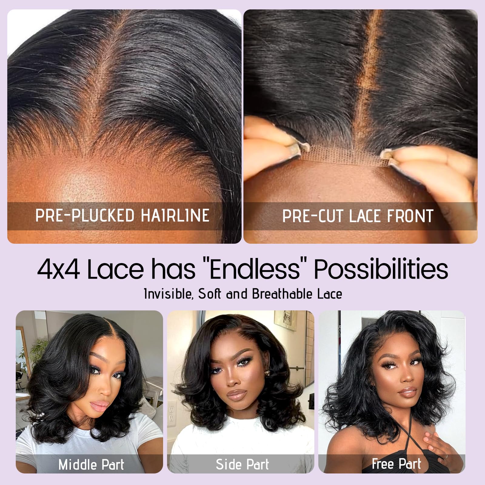 UVVUVV glueless wig for easy, seconds-long wear