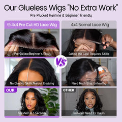 UVVUVV pre-plucked lace-front hairline detail for seamless start