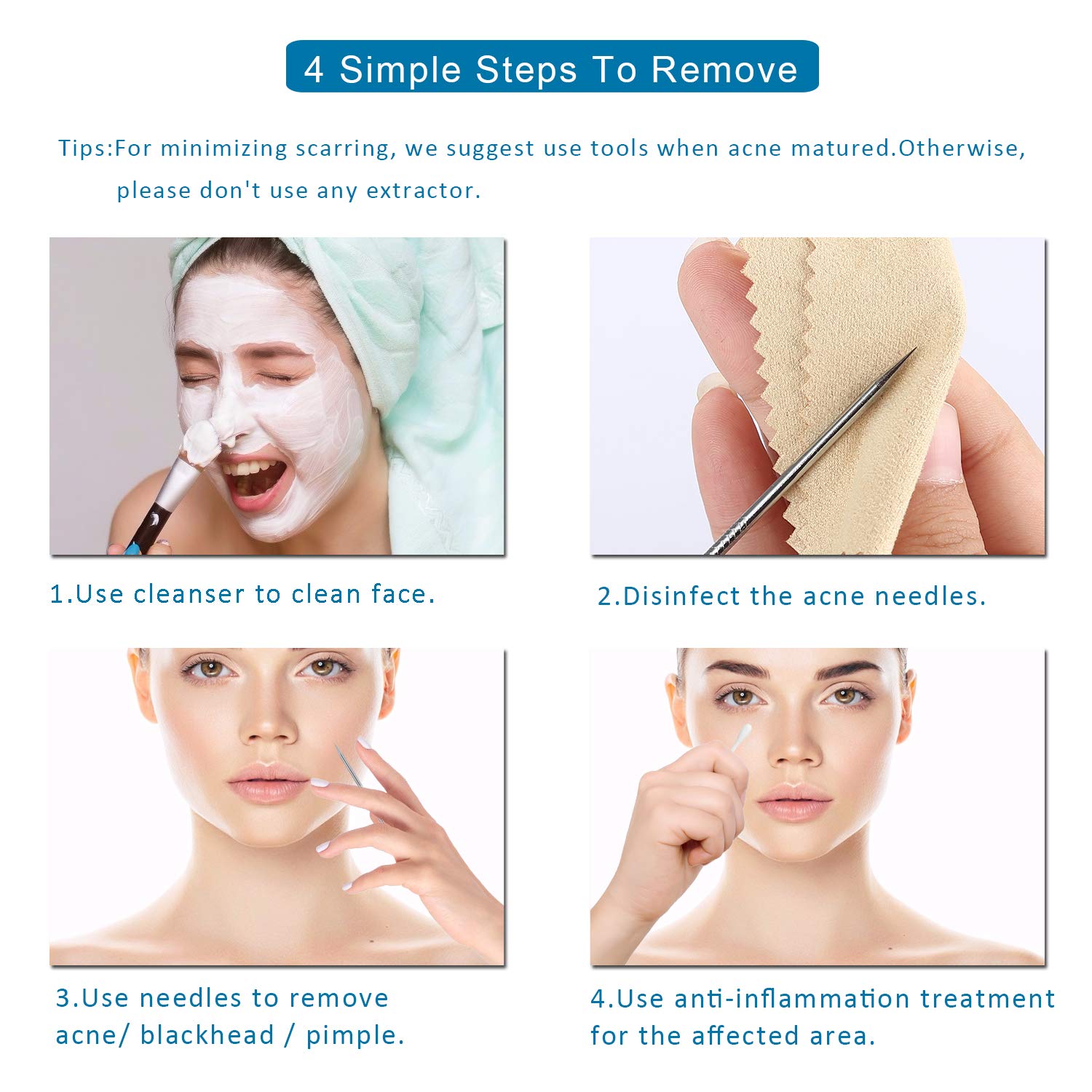 UWOIST professional-at-home tools for controlled blemish extraction.