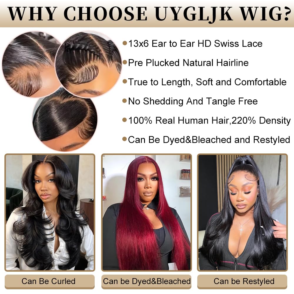 UYGLJK 32-inch straight wig full-length display showing dramatic length and silky movement.
