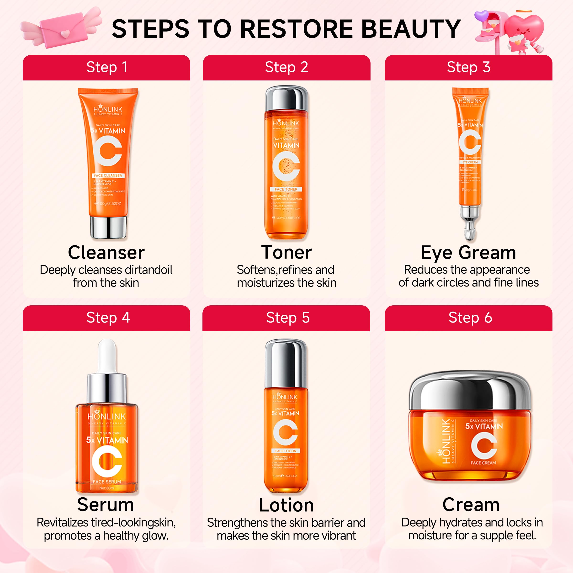 UZTUZT daily routine visual shows step-by-step care for everyday use.