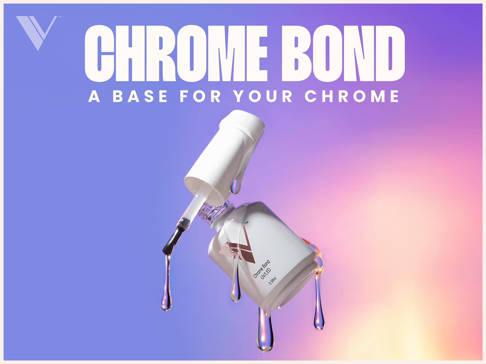 V Beauty Pure bond cromado facilita la adherencia del polvo cromado para uñas.