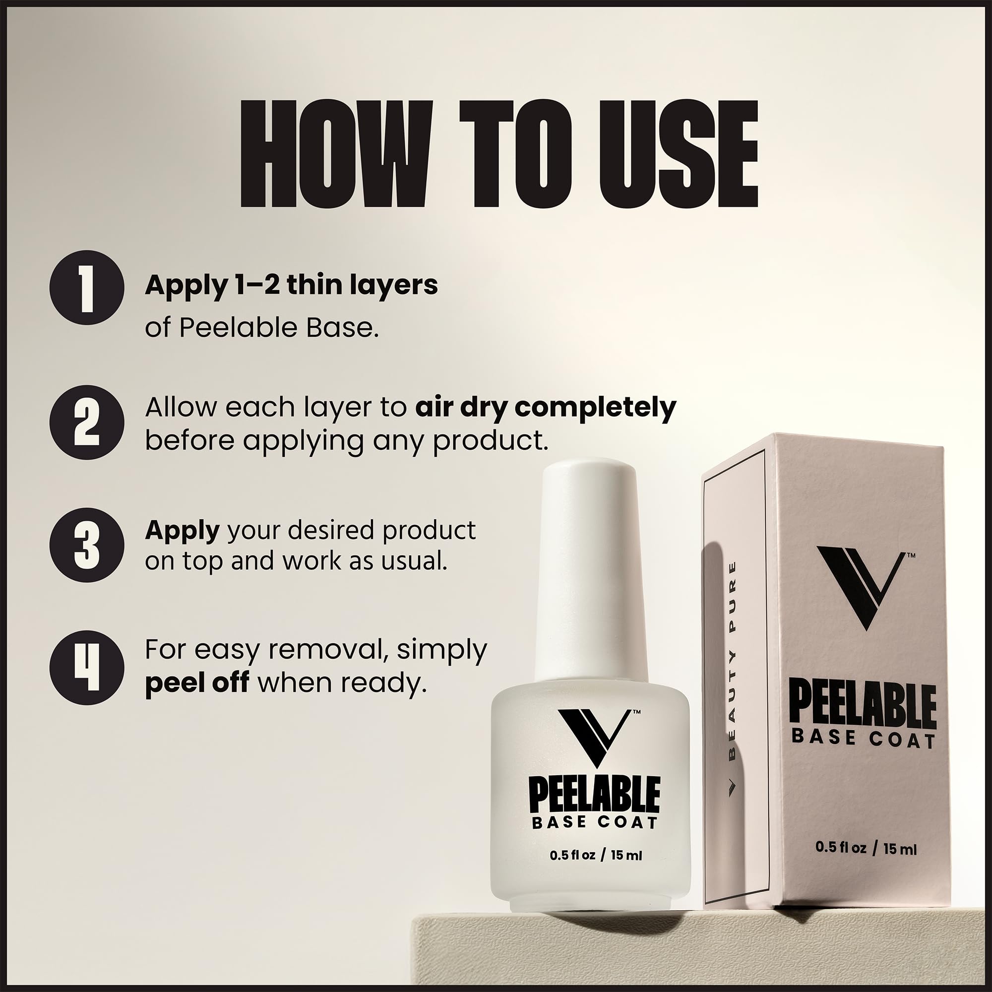 Duración ajustable con capas de base gel V Beauty Pure