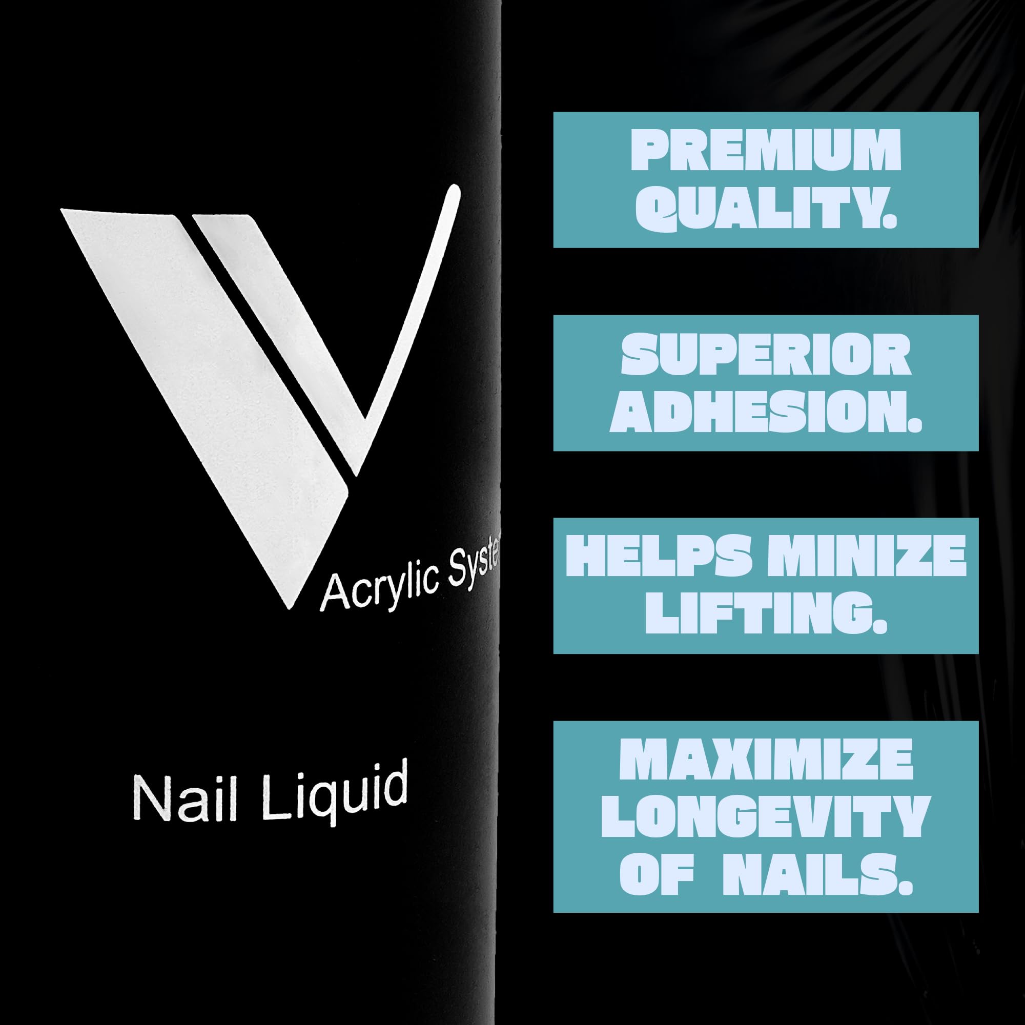 V Beauty Pure monomer liquid adhesion swatch demonstrating durability.
