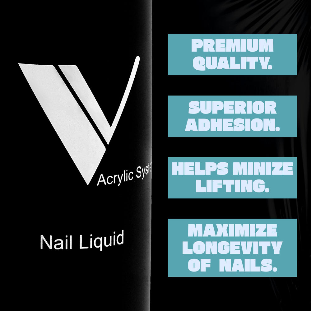 V Beauty Pure monomer liquid adhesion swatch demonstrating durability.