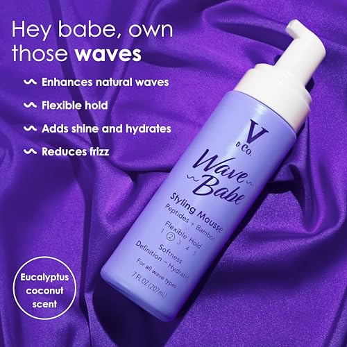 V&Co Wave Babe volumen ligero para rizos definidos sin pesadez.