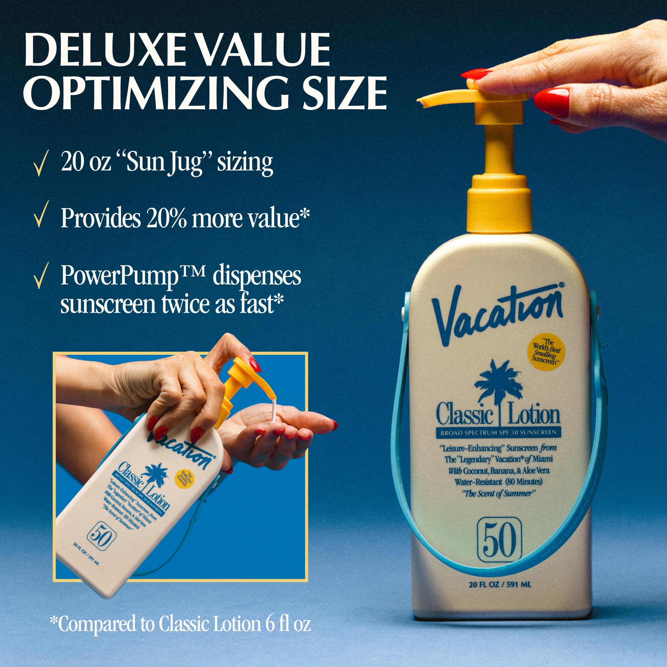 20 oz bulk sunscreen from Vacation ready for family outdoor use