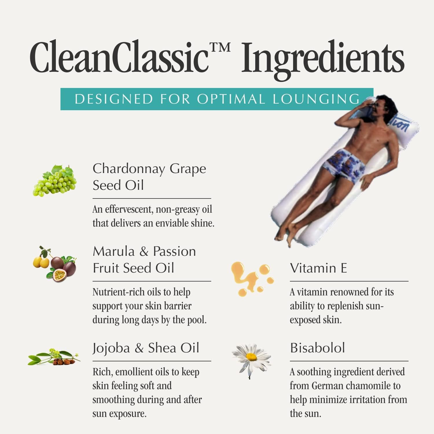 Hawaii Act 104 compliant Vacation Chardonnay Oil SPF 30 Duo label on packaging for beach days.